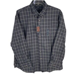 NWT Arrow 1851 Men's XXL Gray Plaid Heritage Twill Long Sleeve Button Down Shirt